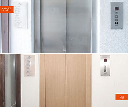 Interieur folie houtlook lift