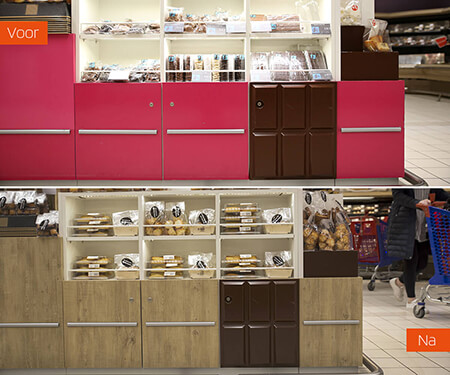Interieur folie houtlook verkooprek