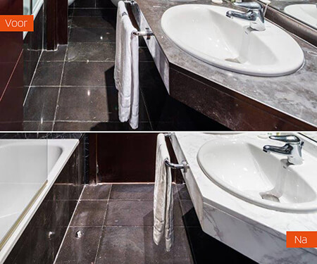 Interieur folie marmer wastafel