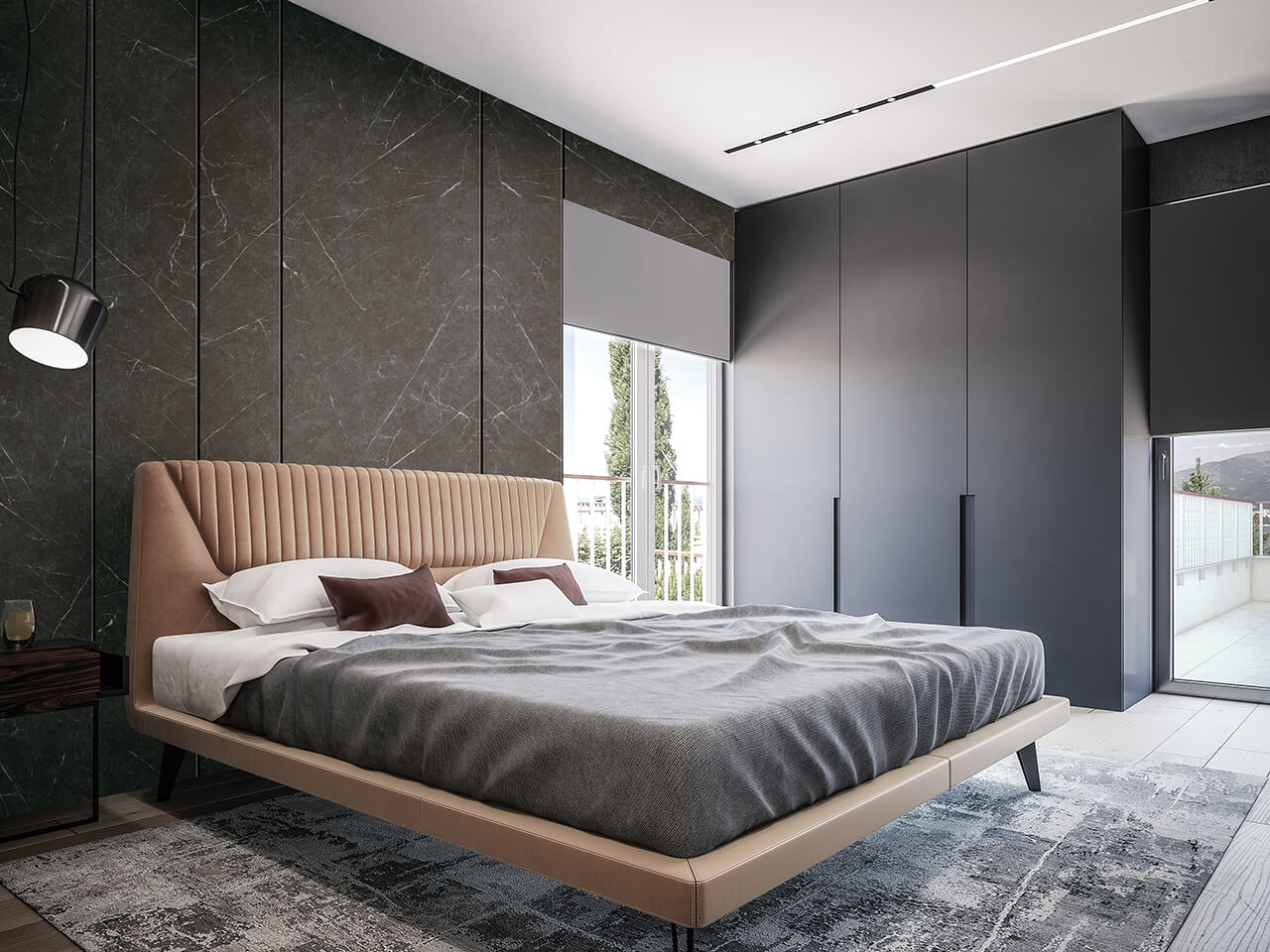 Structured marble dark