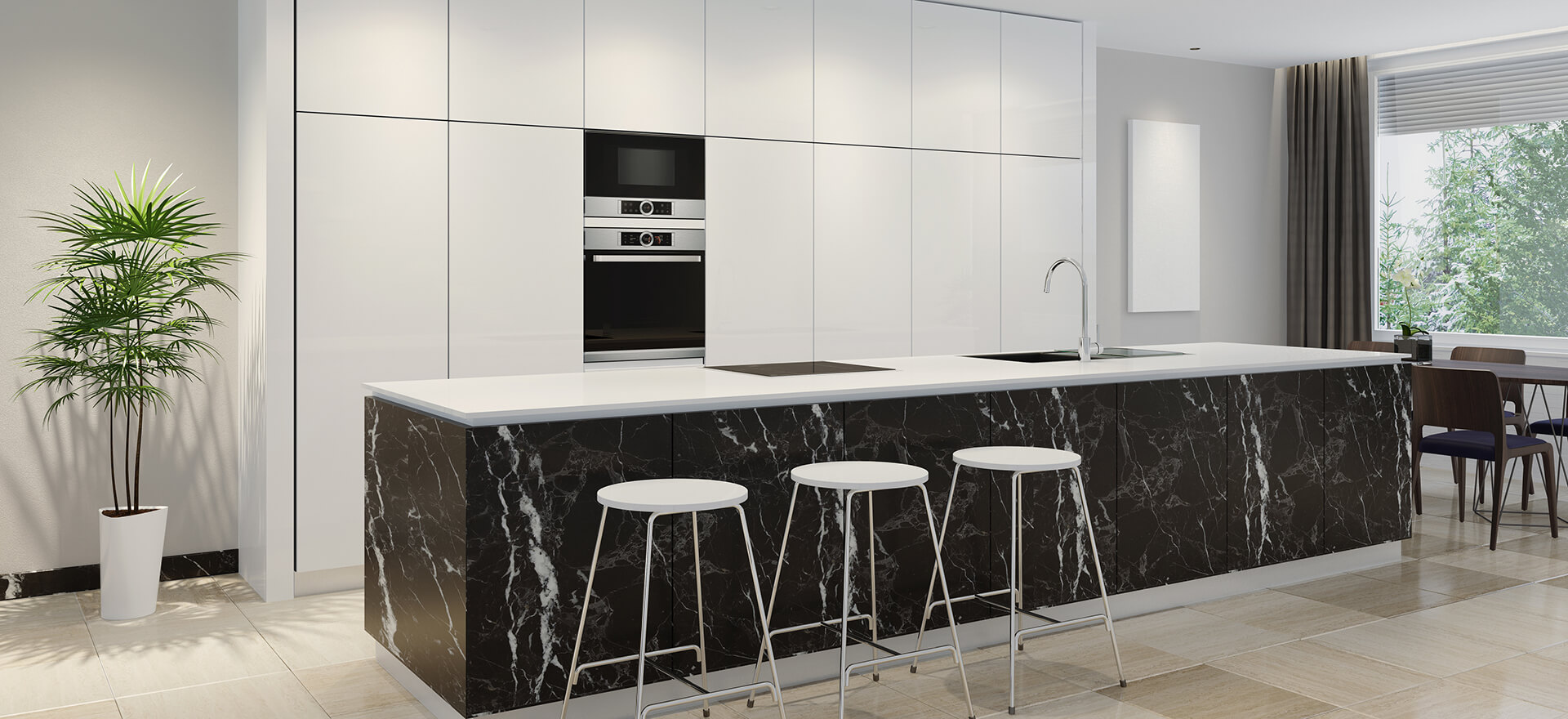 Ash black marble