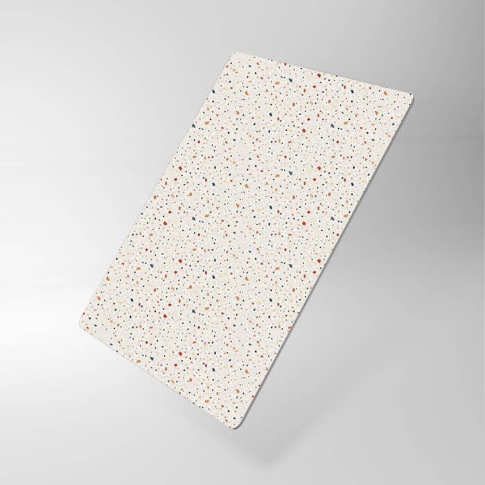 White and multicolored stone plaster